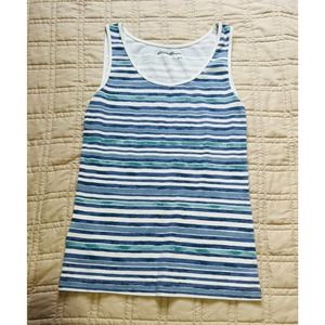 VINTAGE Eddie Bauer Cotton Blend Striped Tank | Size Small